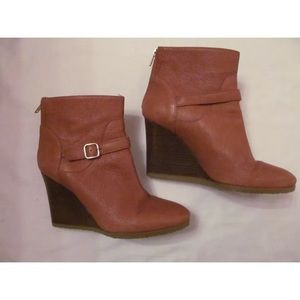 J CREW EMMITT back zip wedge ankle boots 9.5